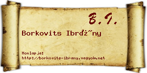 Borkovits Ibrány névjegykártya